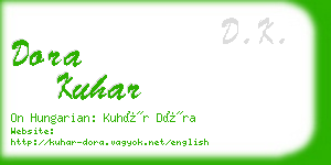 dora kuhar business card
